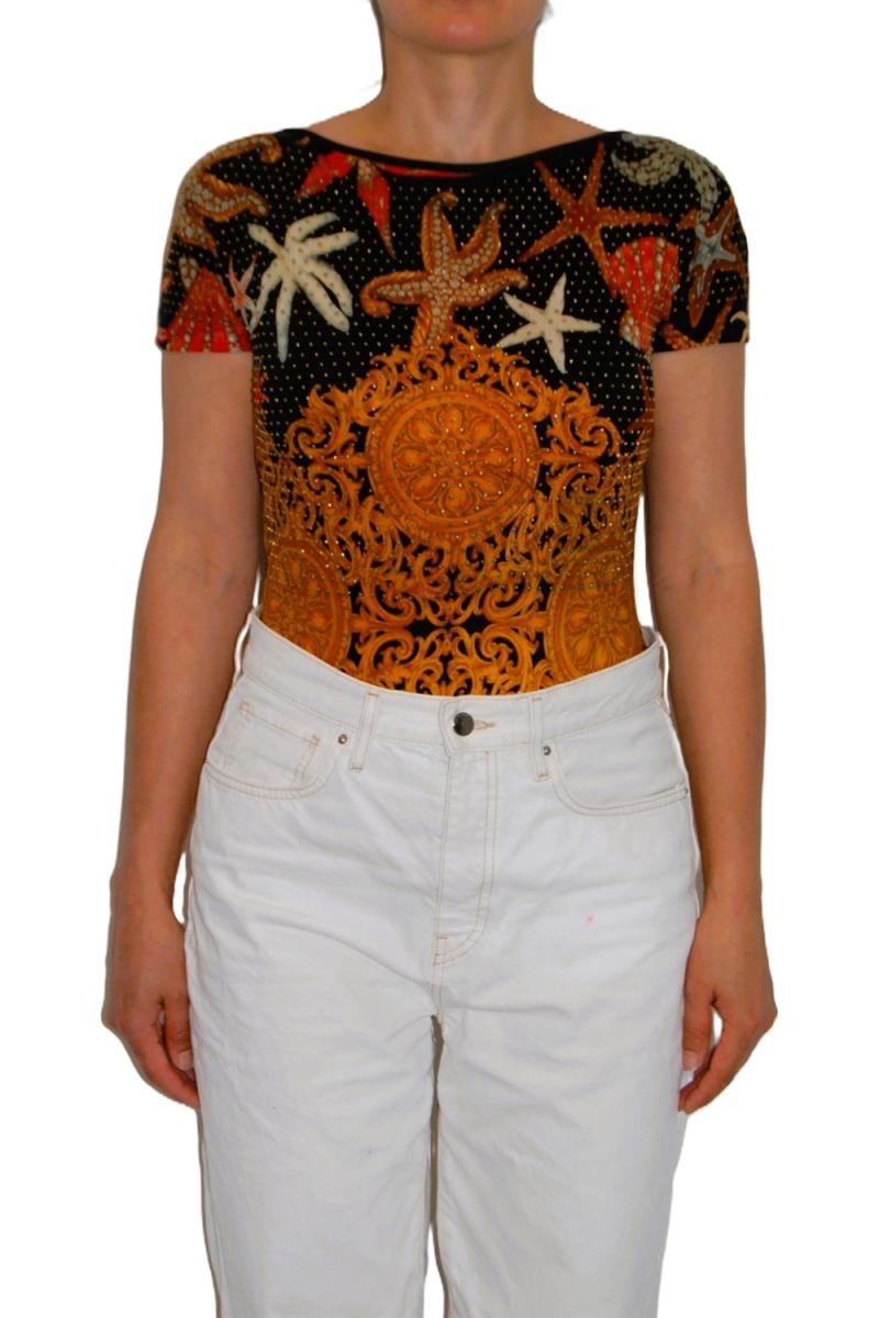 SHIRTS - VERSACE BAROQUE MARINE PRINT BODY SUIT