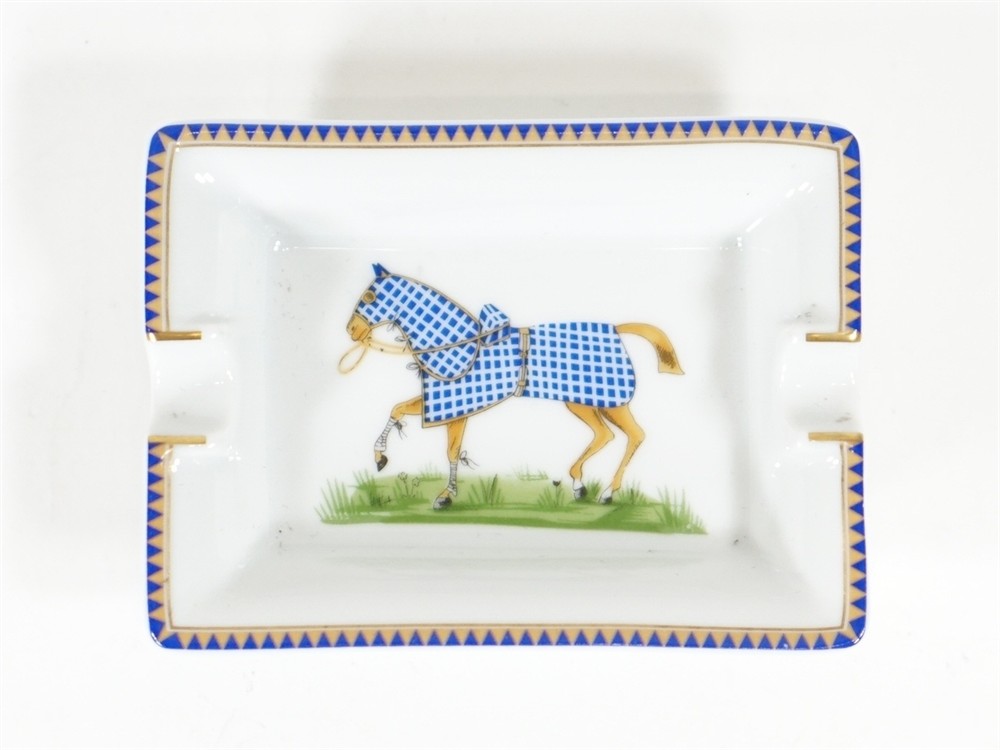 ASHTRAY - HERMÈS SET OF 4 PIECES PORCELAIN GALLOPING HORSES