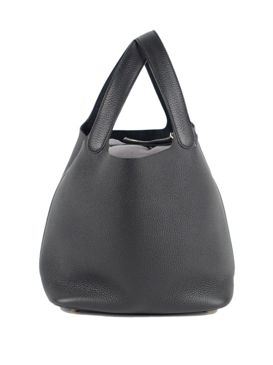 TOTE BAG - HERMÈS PICOTIN LOCK 22 BLACK EPSOM GHW 2022