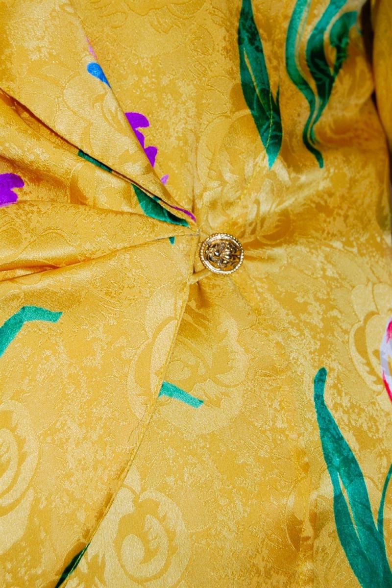 BLAZER - UNGARO PARALLÉLE FLORALER SEIDEN JACQUARD BLAZER GELB