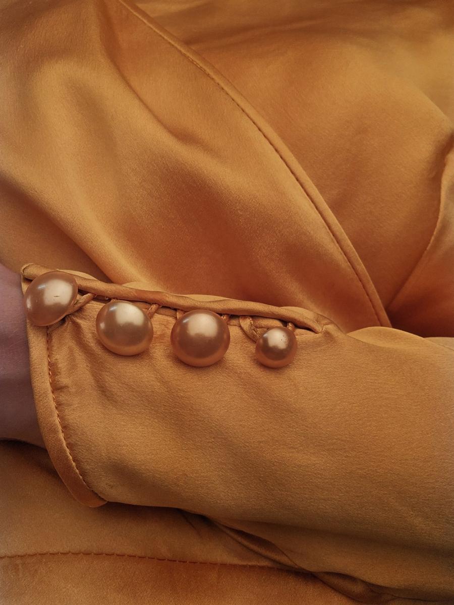 BLUSEN - VALENTINO BOUTIQUE DRAPIERTE SEIDENBLUSE GOLD