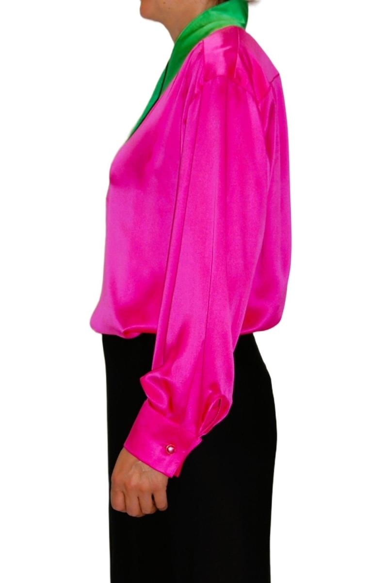 BLUSEN - UNGARO PARALLÉLE SEIDEN SATIN BLUSE PINK