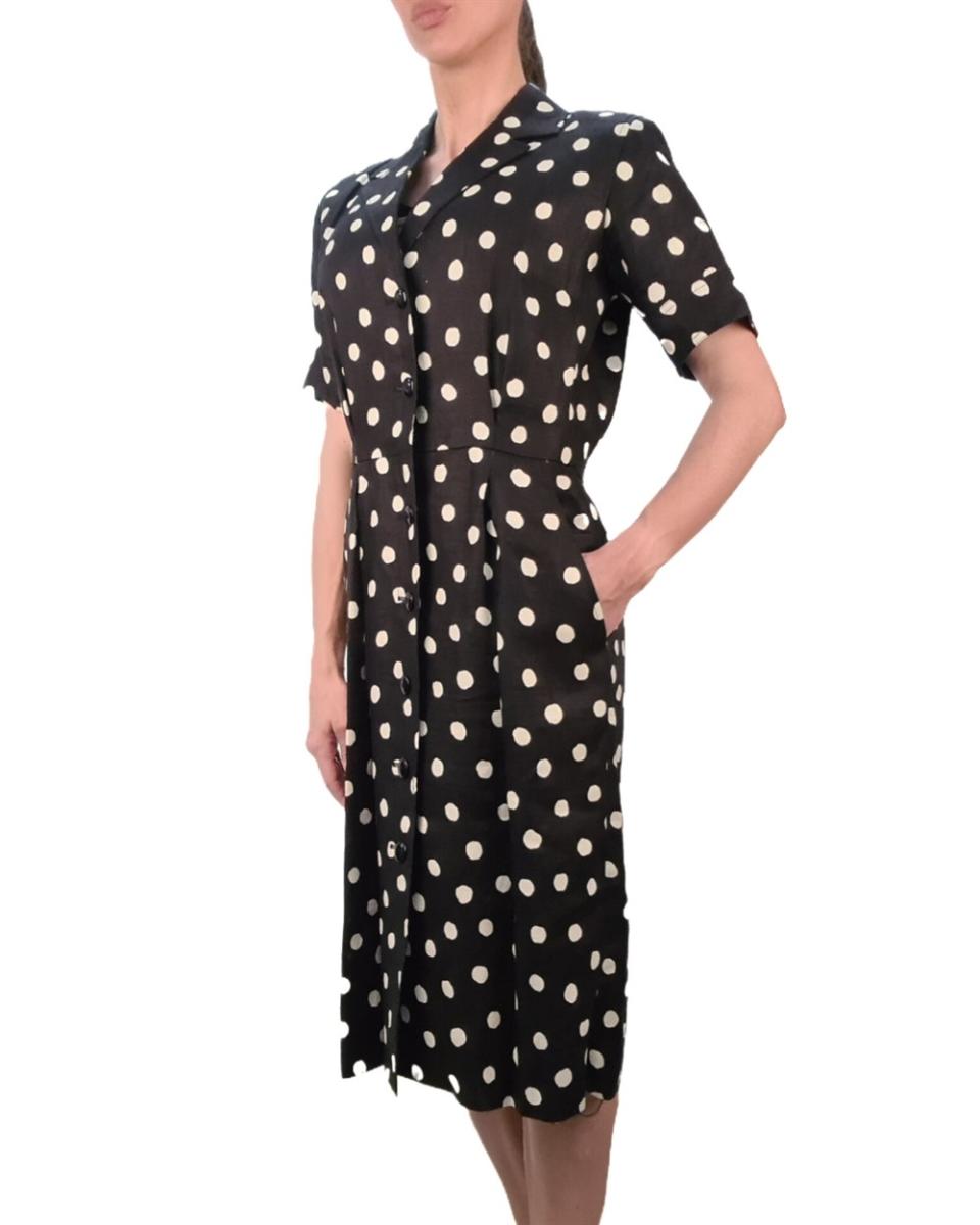 KLEIDER - SAINT LAURENT RIVE GAUCHE POLKA DOT KLEID