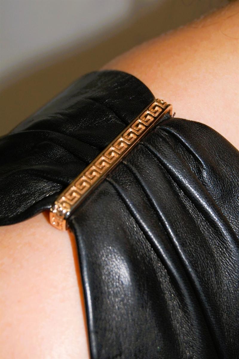 KLEIDER - VERSACE HALTHER LEATHER KLEID