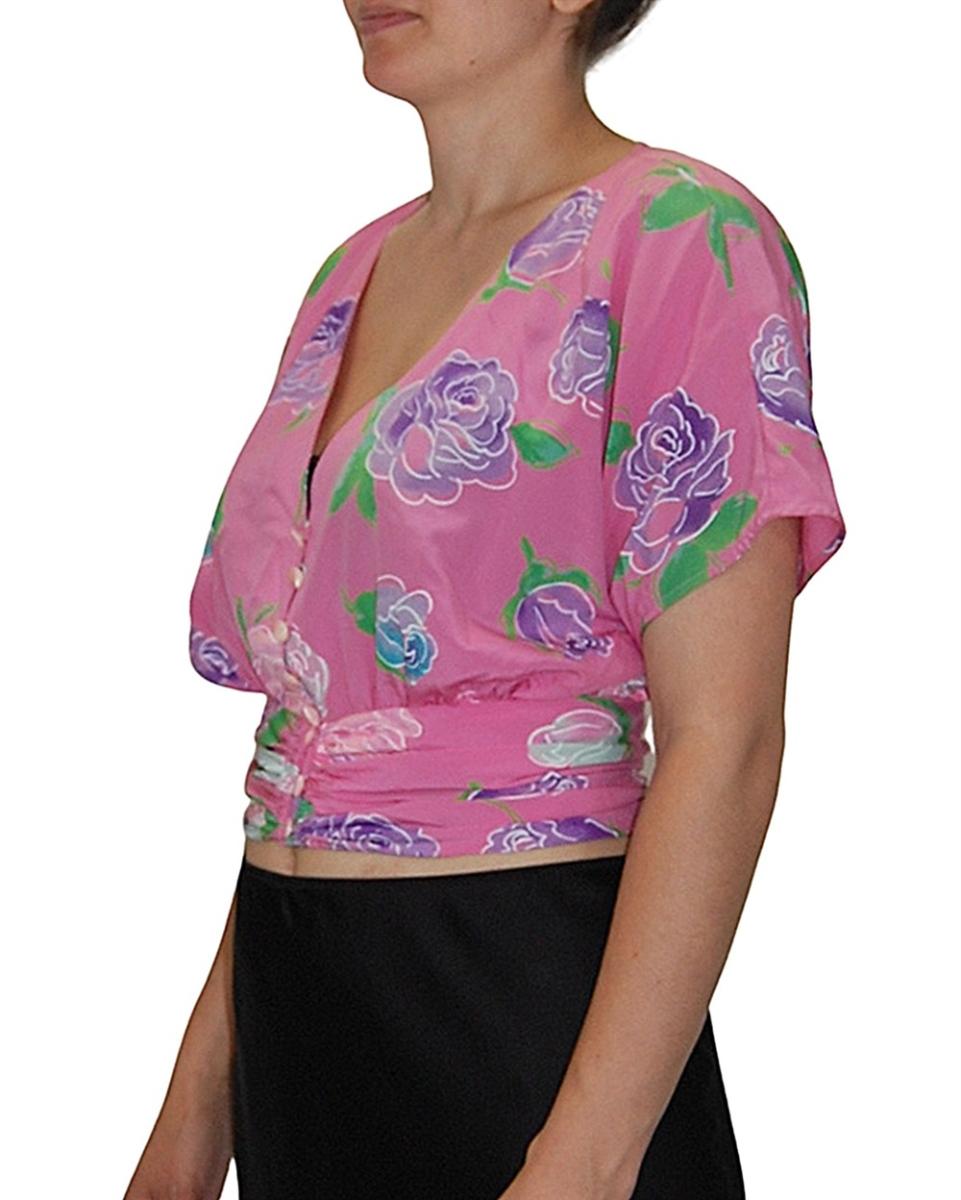 BLUSEN - UNGARO PARALLELE SEIDENBLUSE ROSENPRINT PINK
