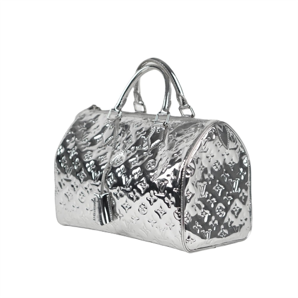 HENKELTASCHE - LOUIS VUITTON SPEEDY 30 MONOGRAM MIROIR SILBER