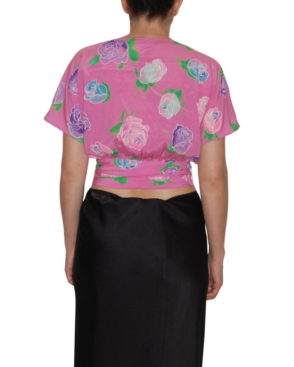 BLUSEN - UNGARO PARALLELE SEIDENBLUSE ROSENPRINT PINK