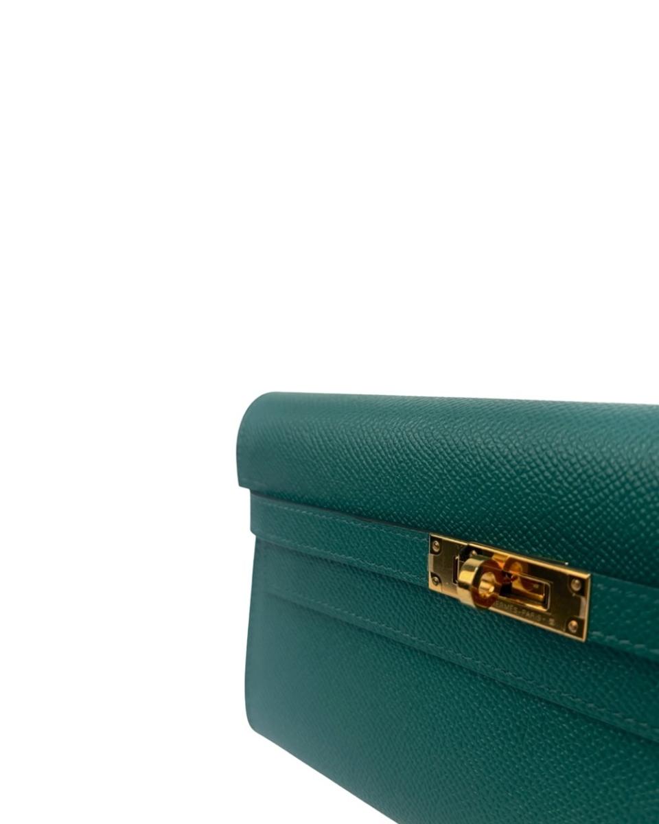 PORTEMONNAIES - HERMES KELLY CLASSIC TO GO WALLET GREEN EPSOM