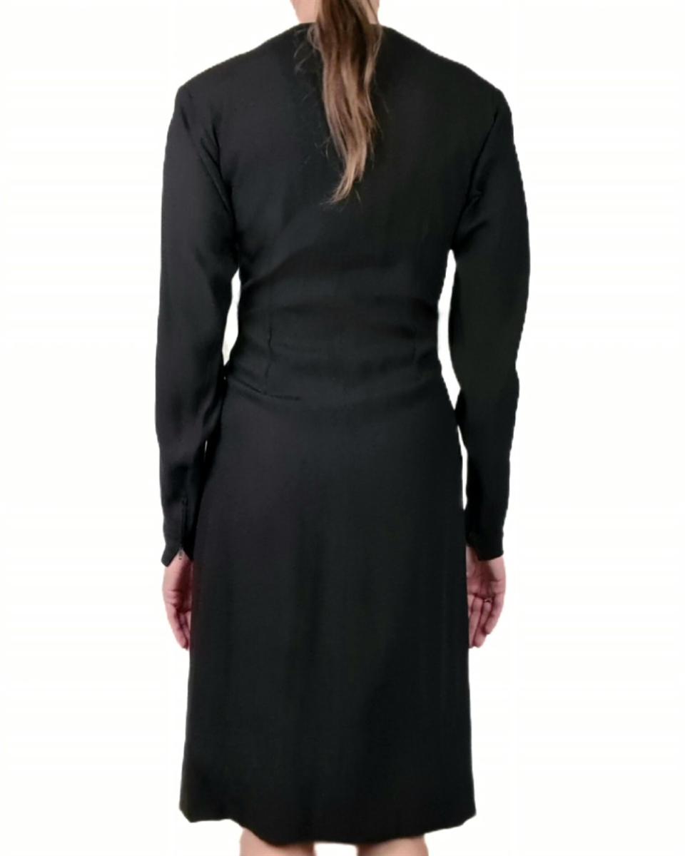 KLEIDER - SAINT LAURENT DRAPIERTES JERSEY KLEID SCHWARZ