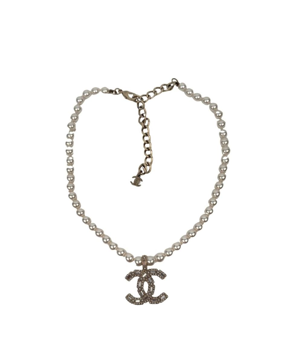HALSKETTEN - CHANEL GLASS PEARLS CC CHOKER