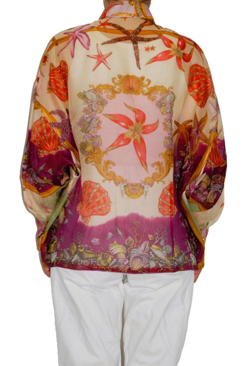 BLUSEN - GIANNI VERSACE SEA LIFE PRINT SEIDEN BLUSE