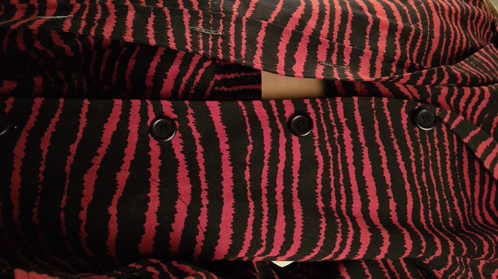 KOSTÜME - SAINT LAURENT ZEBRA PRINT 3 TEILER BLAZER/TOP/HOSE ROT SCHWARZ