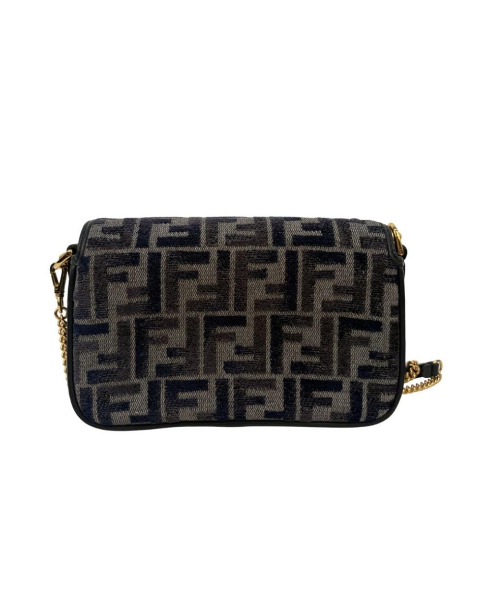 UMHÄNGE- & SCHULTERTASCHEN - FENDI MINI BAGUETTE FF JACQUARD DENIM