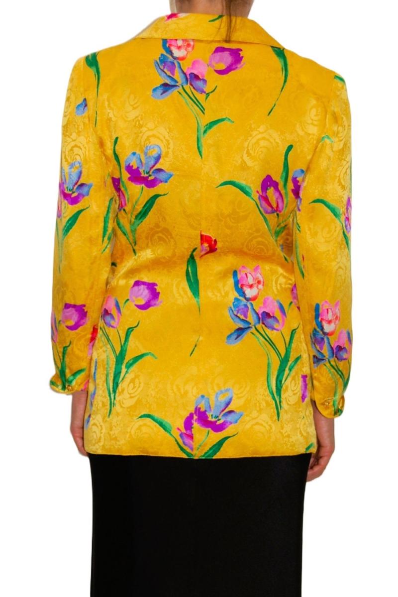 BLAZER - UNGARO PARALLÉLE FLORALER SEIDEN JACQUARD BLAZER GELB