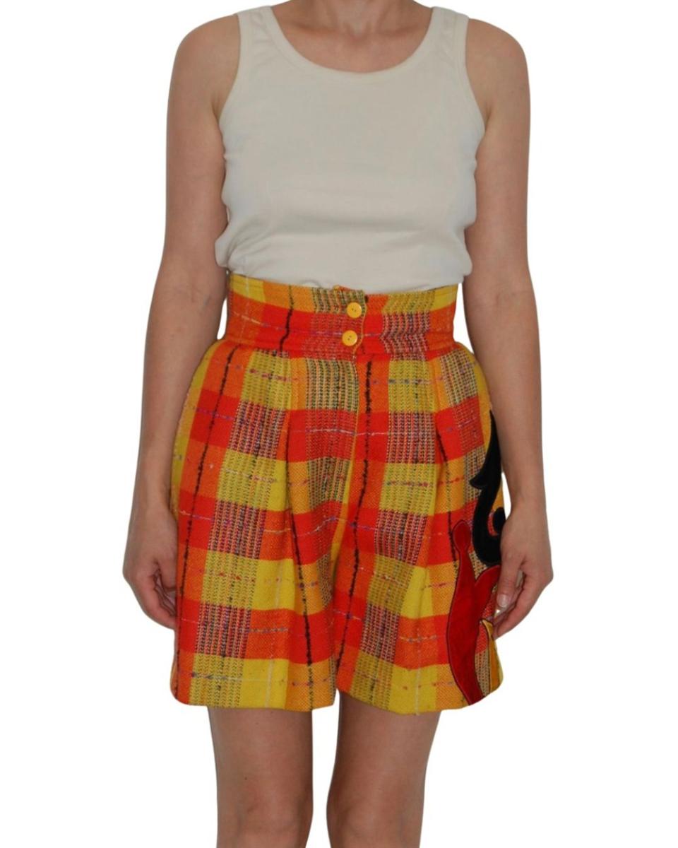 SHORTS - CHRISTIAN LACROIX KARIERTE HIGH WAIST SHORTS