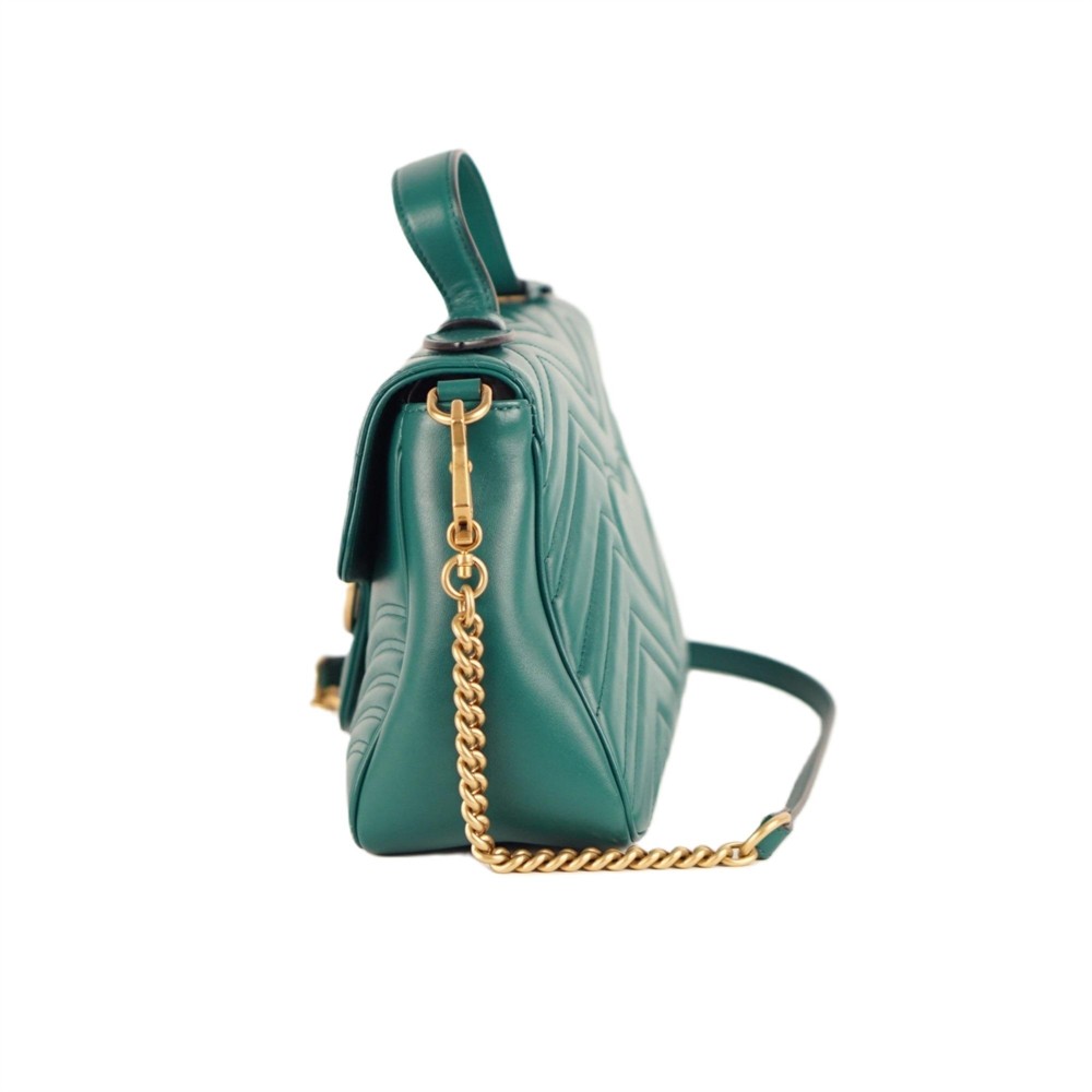 UMHÄNGETASCHE- & SCHULTERTASCHEN - GUCCI GG MARMONT TOP HANDLE GRÜN