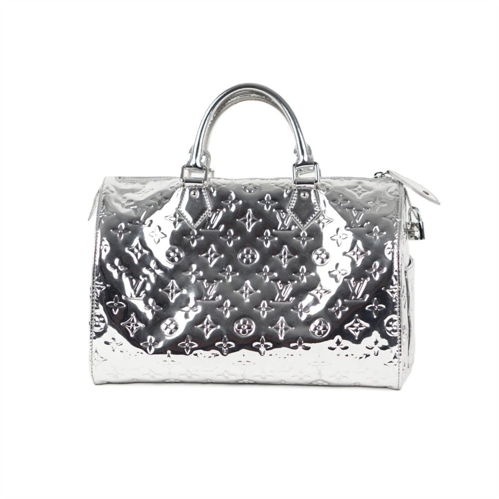 HENKELTASCHE - LOUIS VUITTON SPEEDY 30 MONOGRAM MIROIR SILBER