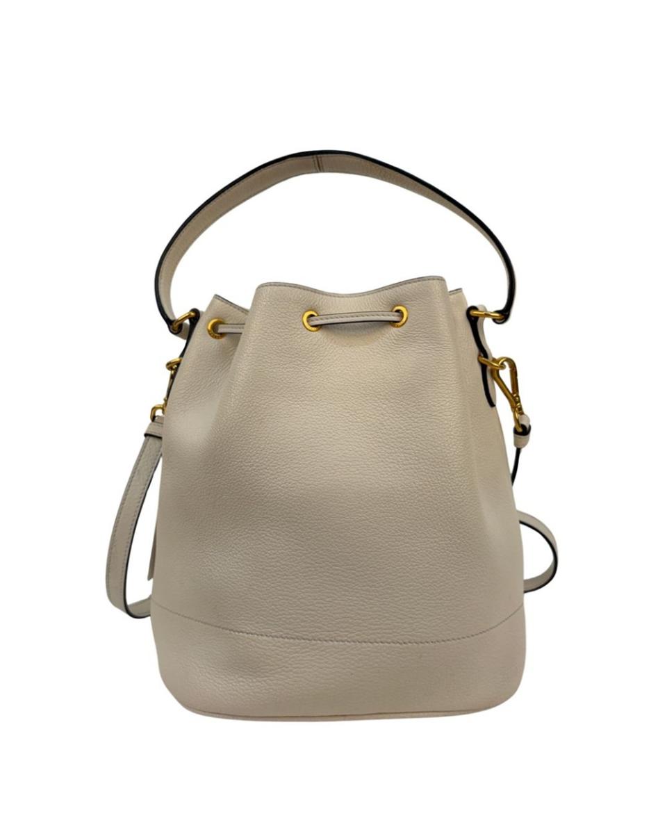 UMHÄNGE- & SCHULTERTASCHEN - PRADA VITELLO DAINO BUCKET BAG WEISS
