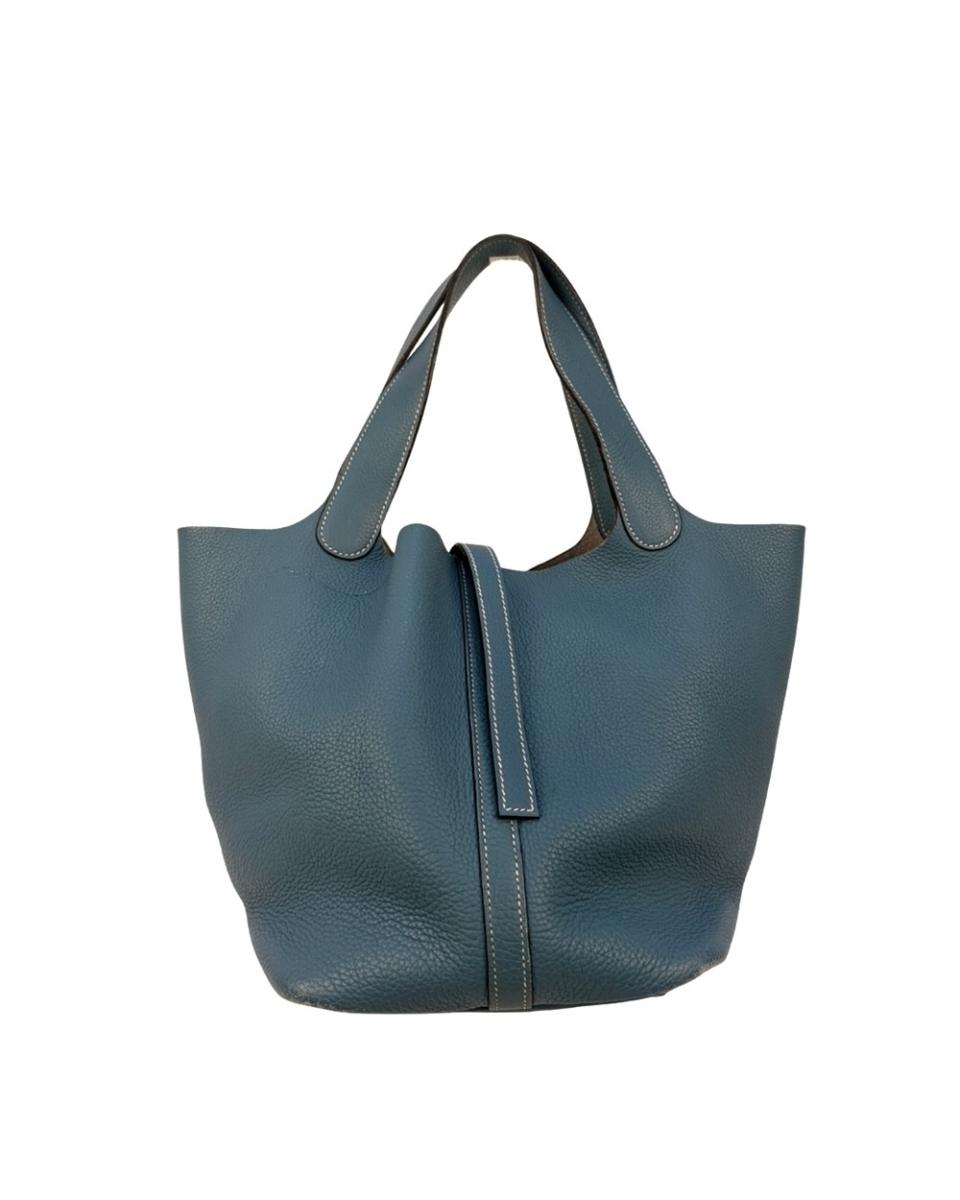 HANDTASCHEN - HERMES PICOTIN 22 BLEU JEAN