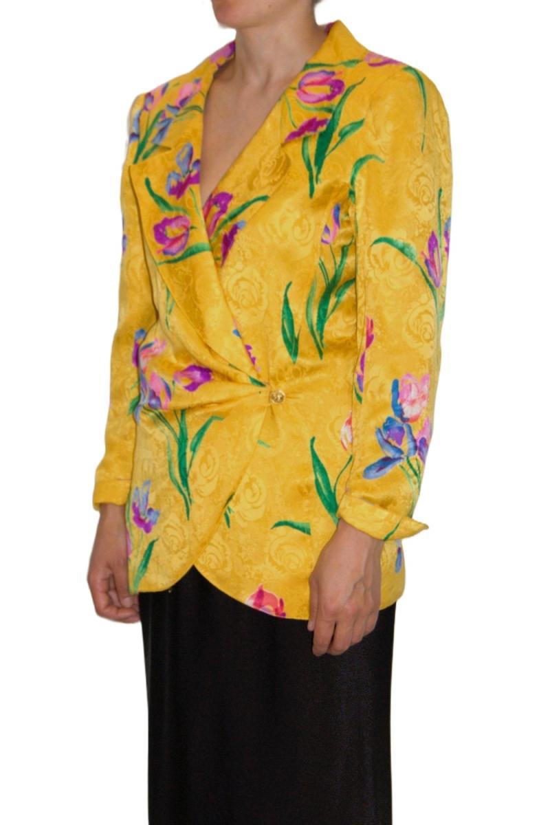 BLAZER - UNGARO PARALLÉLE FLORALER SEIDEN JACQUARD BLAZER GELB