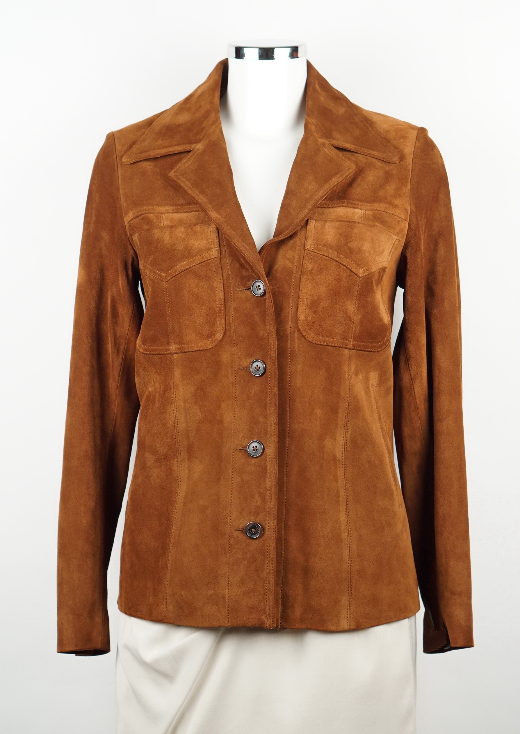 JACKE - VELOURSLEDER BRAUN