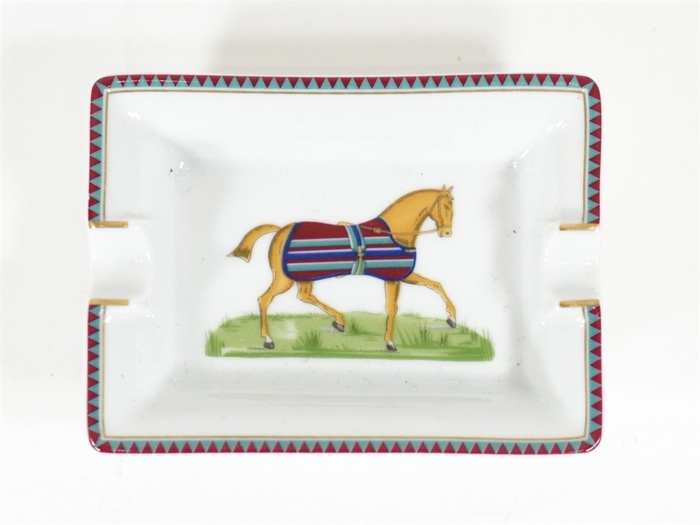 ASHTRAY - HERMÈS SET OF 4 PIECES PORCELAIN GALLOPING HORSES