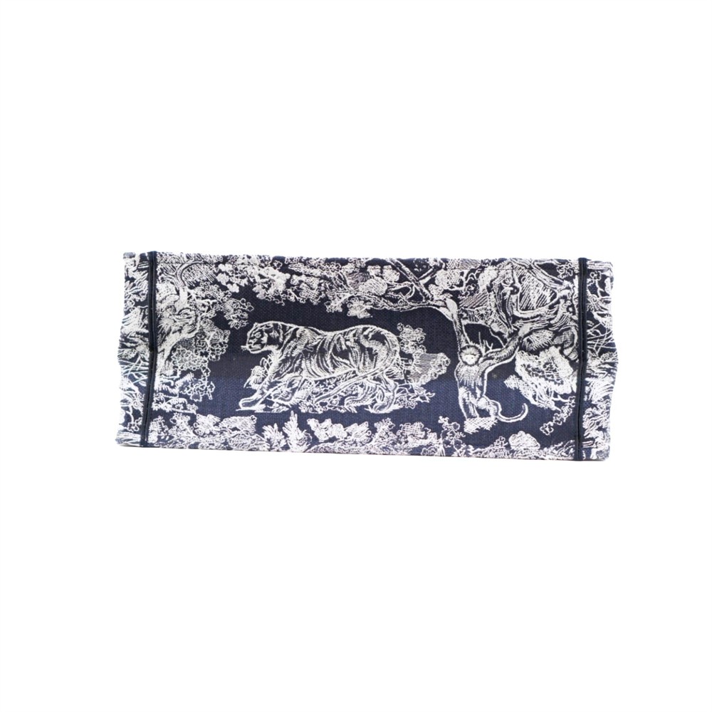 HENKELTASCHE - DIOR BOOK TOTE TOILE DE JOEY REVERSE BLAU ECRU