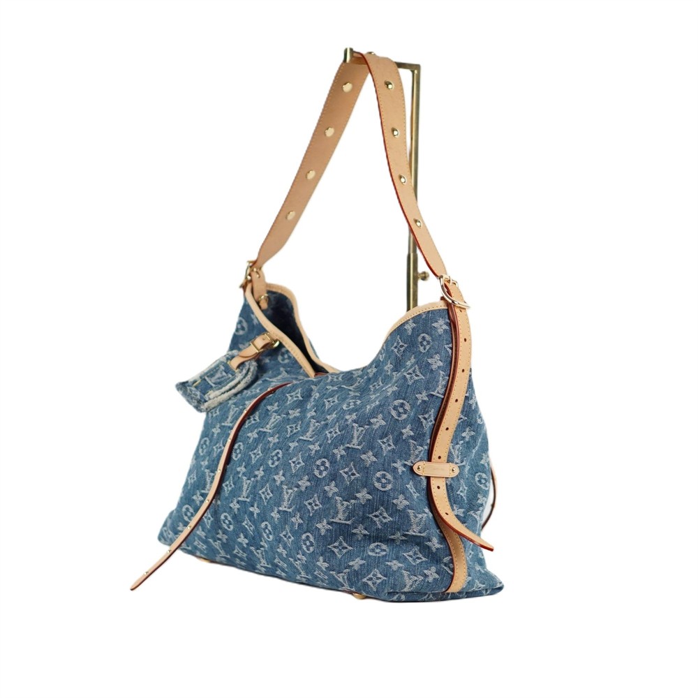 UMHÄNGE- & SCHULTERTASCHEN - LOUIS VUITTON CARRYALL MM MONOGRAM DENIM BLAU