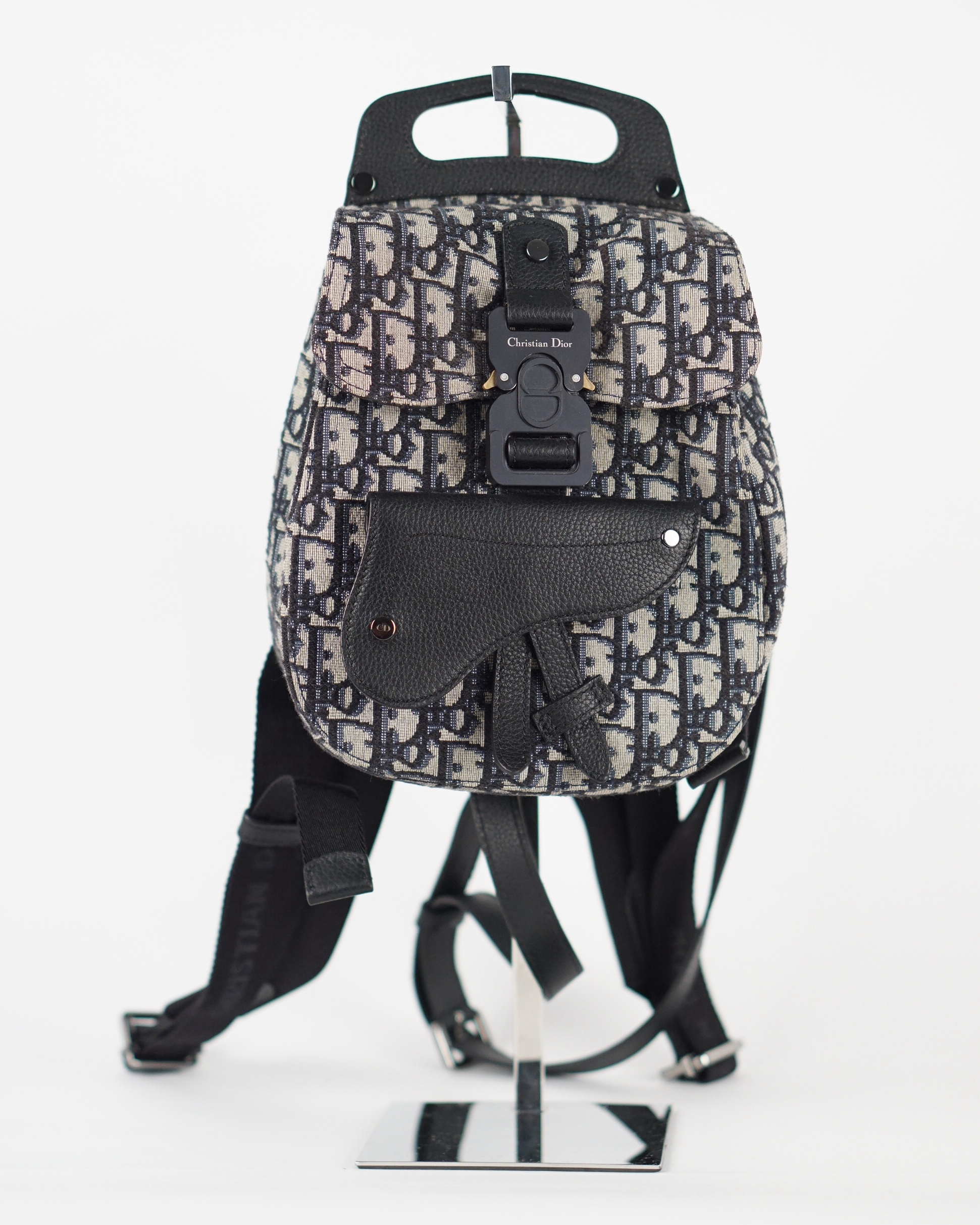 Oblique Jacquard Saddle Backpack 