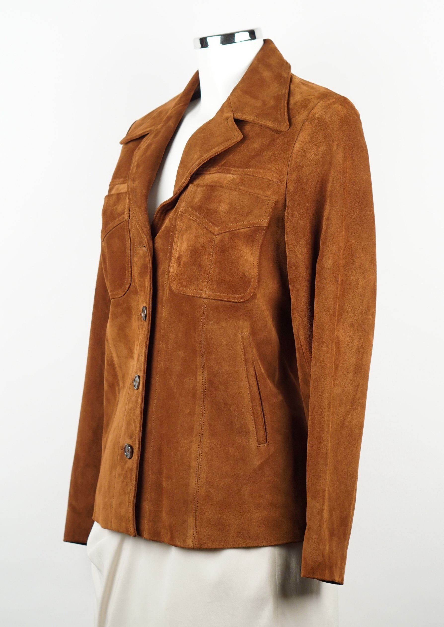 JACKE - VELOURSLEDER BRAUN