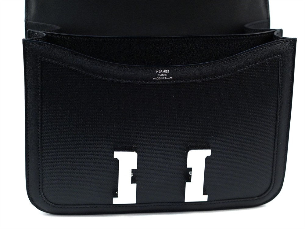 UMHÄNGETASCHE - HERMÈS CONSTANCE 24 SWIFT TOILE NOIR PALLADIUM, 2018