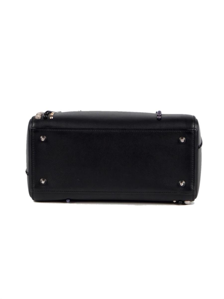 HENKELTASCHE - CHRISTION DIOR LADY DIOR STUDS SCHWARZ MEDIUM