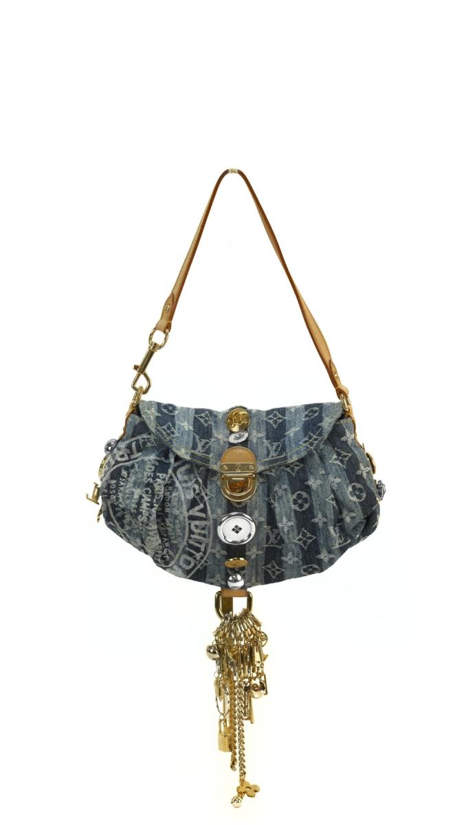 SCHULTERTASCHE - LOUIS VUITTON MINI PLEATY MONOGRAM DENIM BLAU