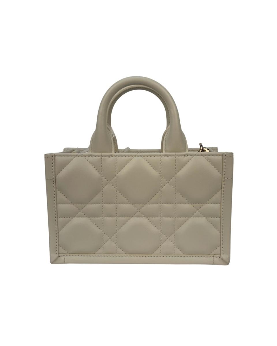 TOTE BAGS - DIOR MINI BOOK TOTE MACROCANNAGE WHITE