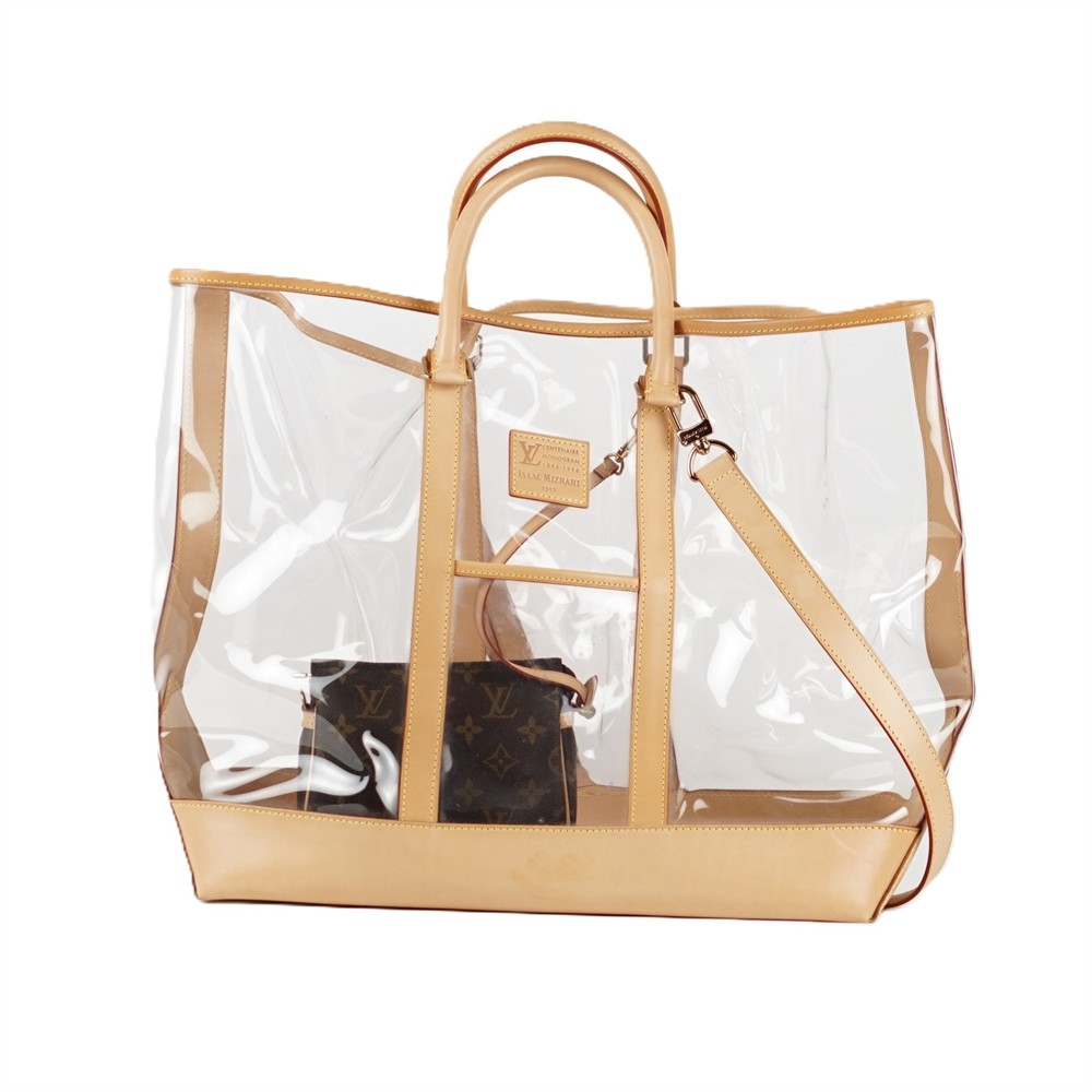 SHOPPER - LOUIS VUITTON ISAAC MIZRAHI CLEAR VINYL SAC CENTENAIRE MONOGRAM BEIGE