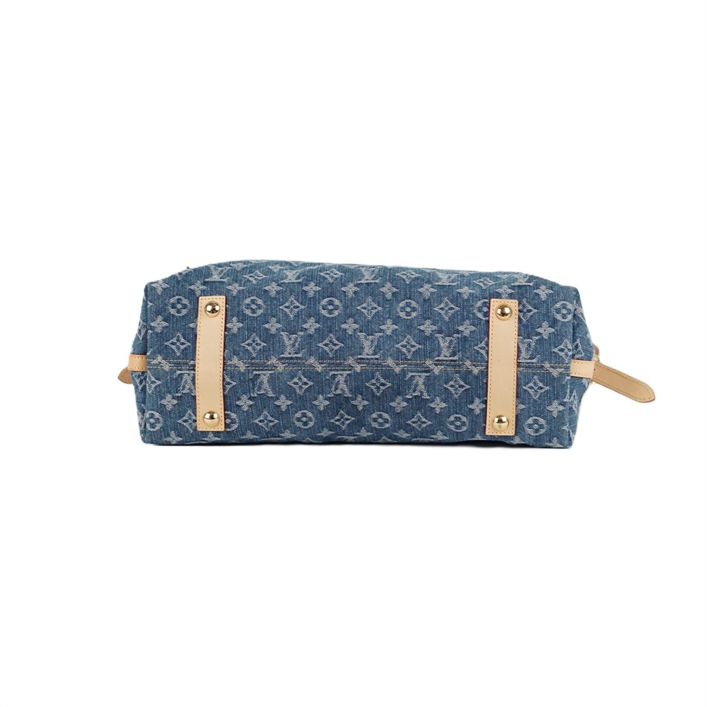 UMHÄNGE- & SCHULTERTASCHEN - LOUIS VUITTON CARRYALL MM MONOGRAM DENIM BLAU