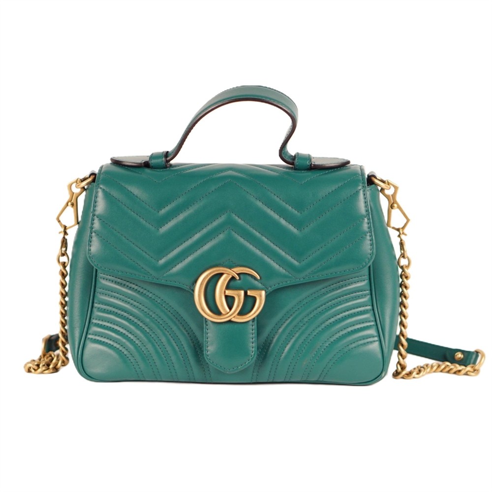 UMHÄNGETASCHE- & SCHULTERTASCHEN - GUCCI GG MARMONT TOP HANDLE GRÜN