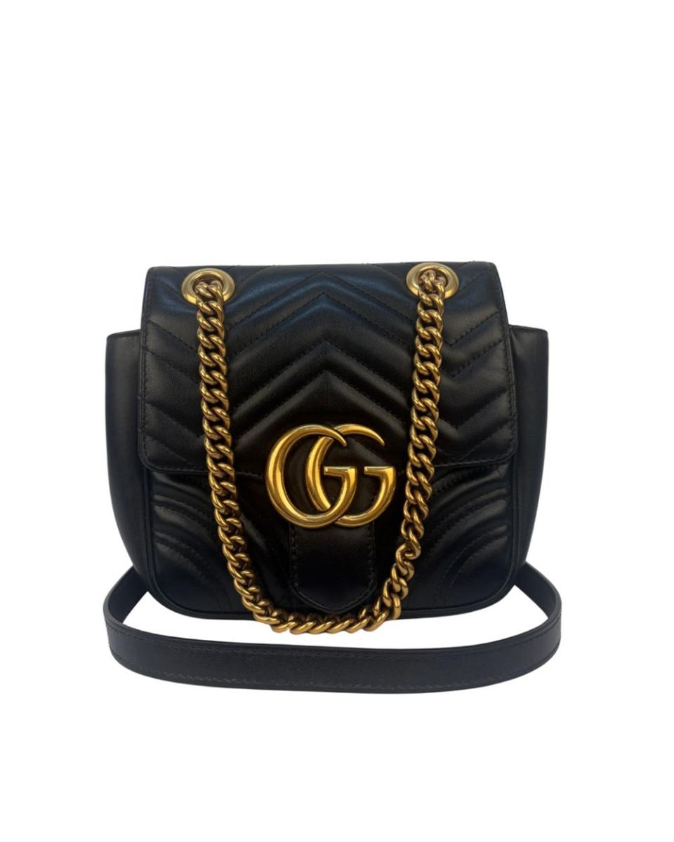 UMHÄNGE- & SCHULTERTASCHEN - GUCCI MINI GG MARMONT SCHWARZ