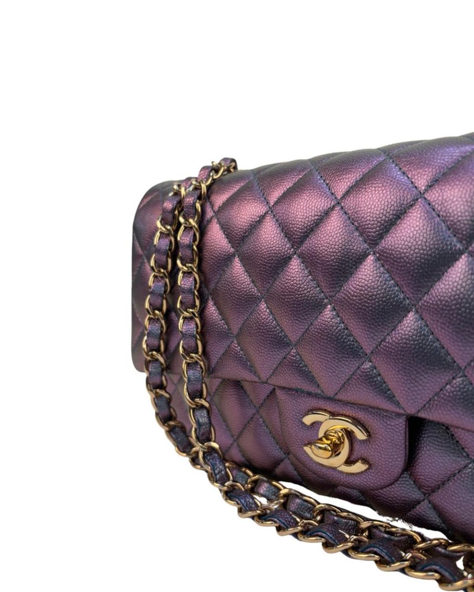 UMHÄNGE- & SCHULTERTASCHEN - CHANEL IRIDESCENT CAVIAR DOUBLE FLAP