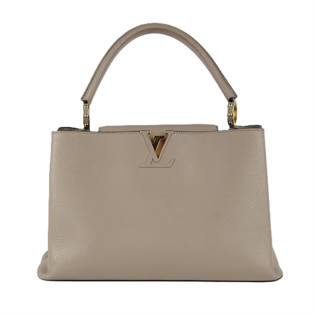 HANDTASCHE - LOUIS VUITTON CAPUCINES MM TAURILLON LEDER GALET