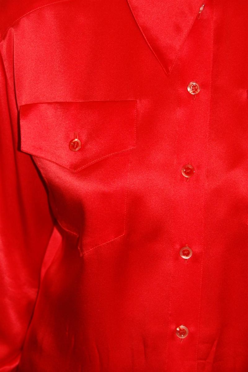 SHIRTS - ESCADA RED SILK SATIN SHIRT