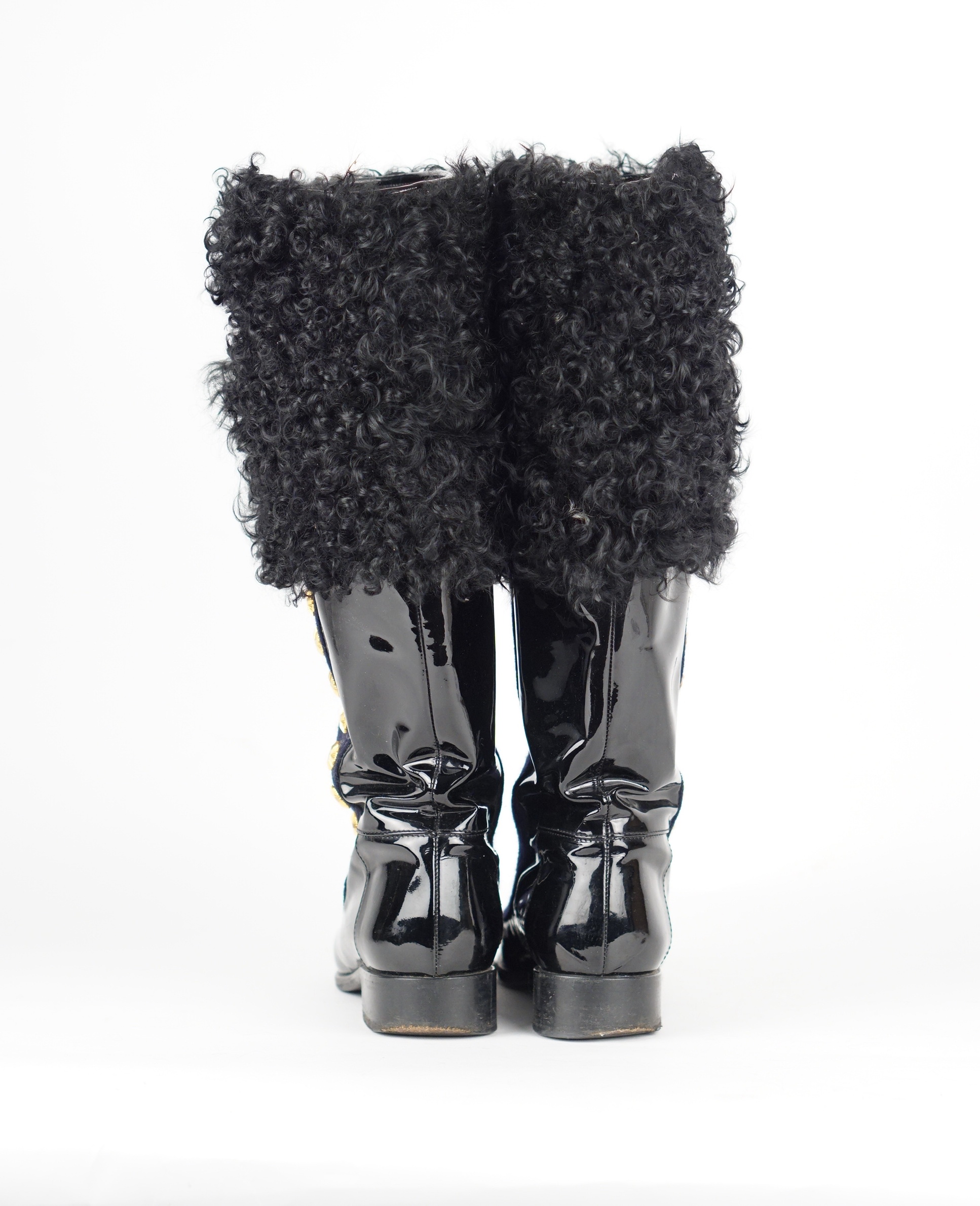 Moscow Metiers d'Art Leather and Shearling Boots 