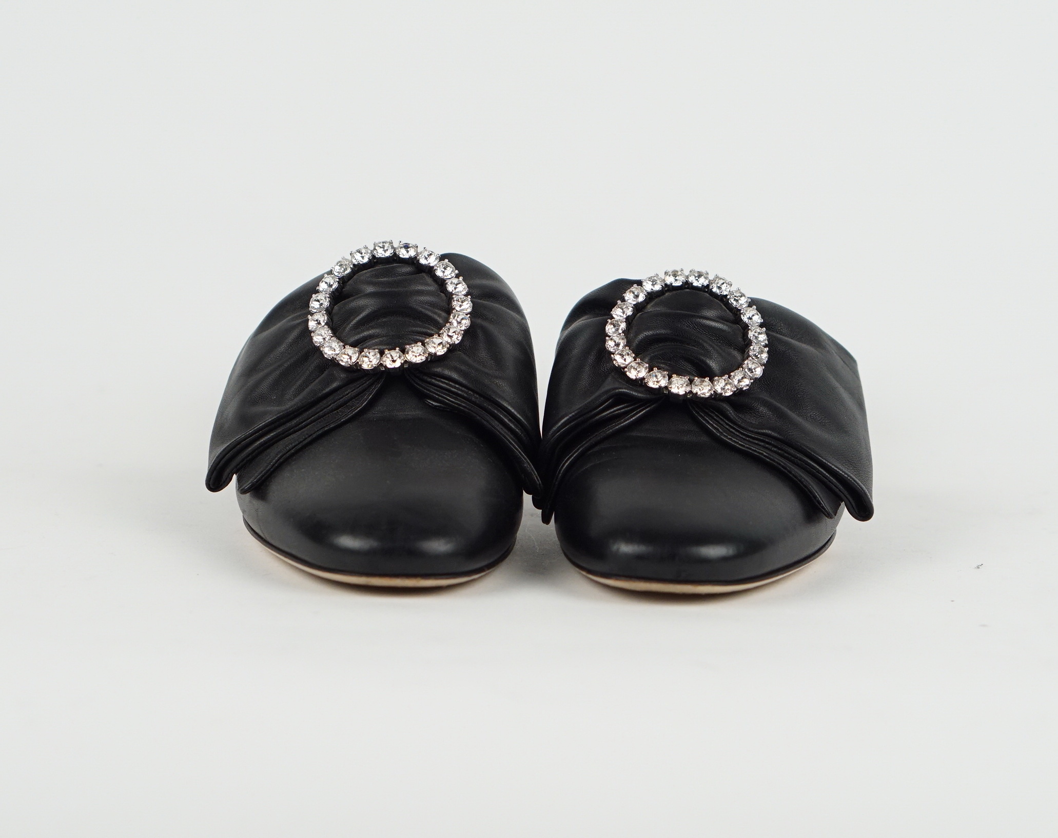 SLIPPER - GUCCI LEDER SCHWARZ MIT KRISTALLEN