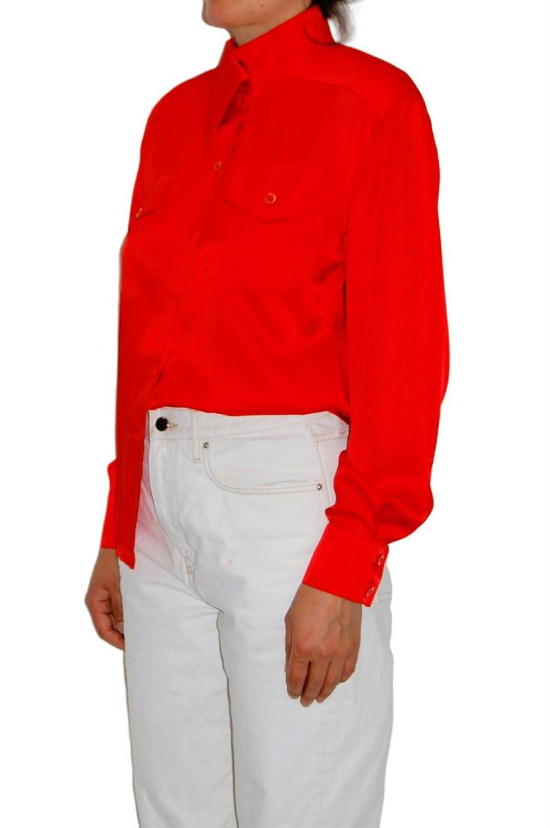 SHIRTS - ESCADA RED SILK SATIN SHIRT