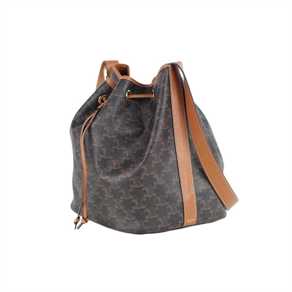 UMHÄNGE- & SCHULTERTASCHEN - CELINE TRIOMPHE BUCKET BAG TAN