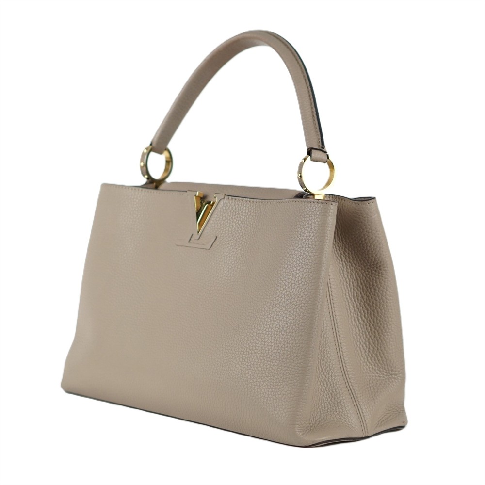 HANDTASCHE - LOUIS VUITTON CAPUCINES MM TAURILLON LEDER GALET