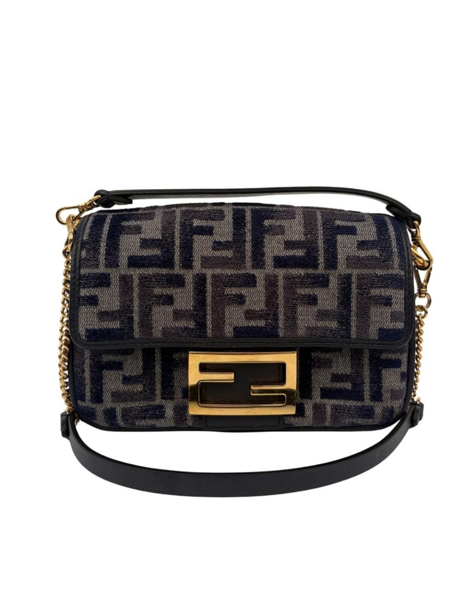 UMHÄNGE- & SCHULTERTASCHEN - FENDI MINI BAGUETTE FF JACQUARD DENIM