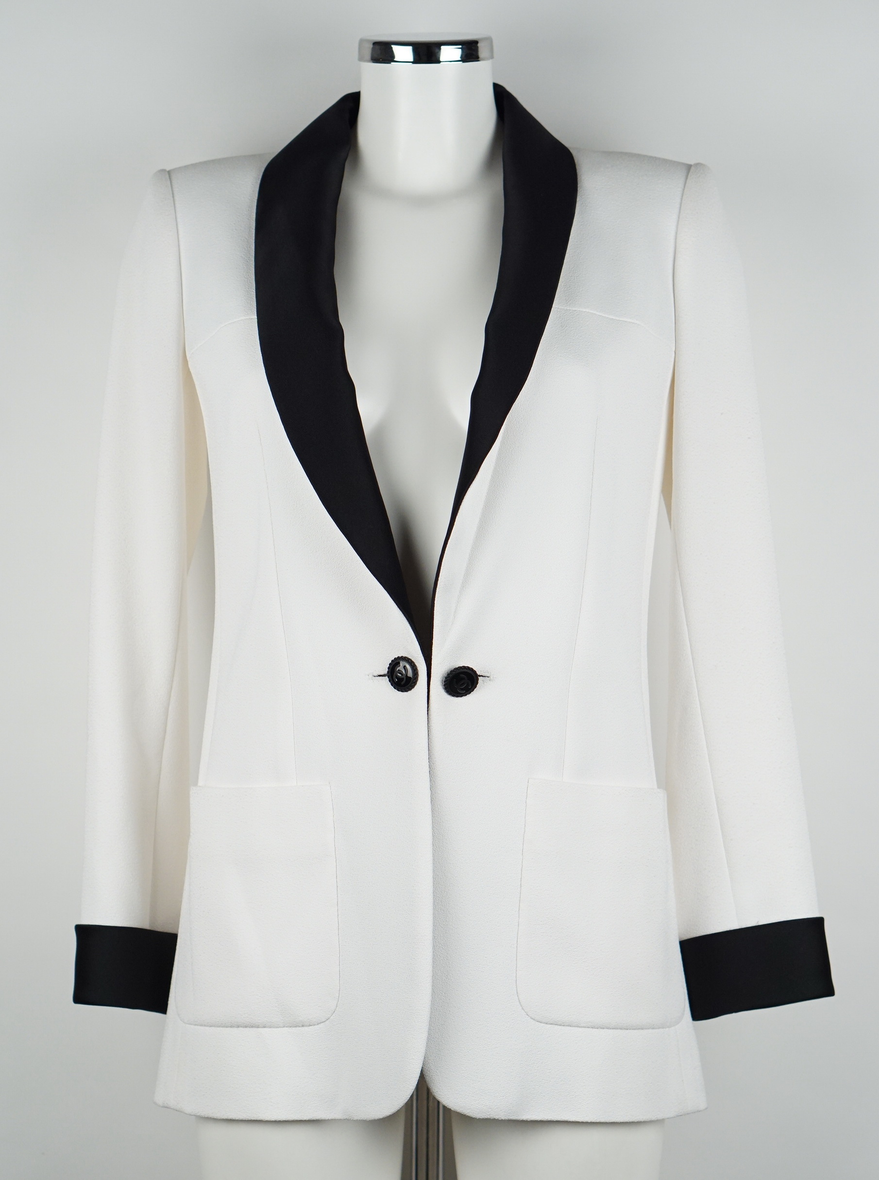 Blazer Accented With Black In Satin 