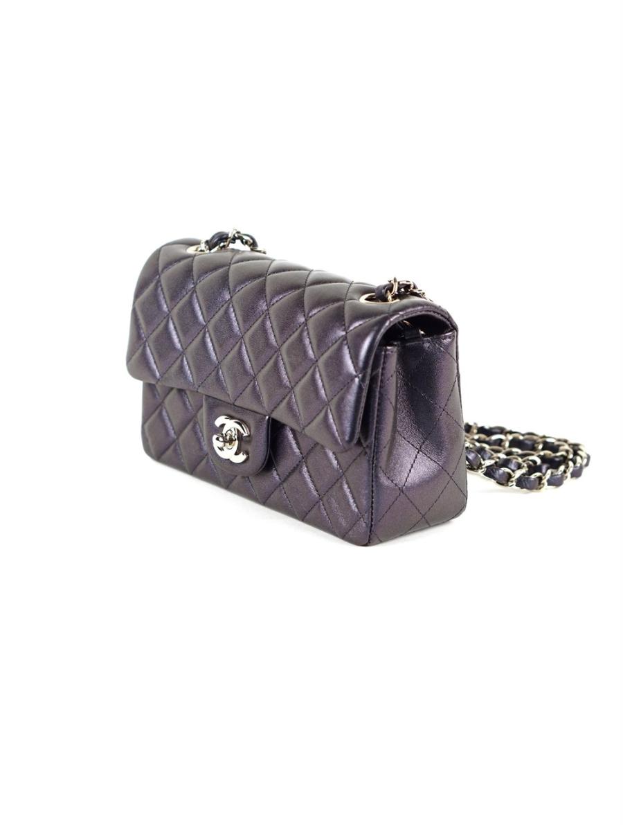 UMHÄNGETASCHE - CHANEL CLASSIC MINI RECTANGLE FLAP IRIDESCENT BLACK