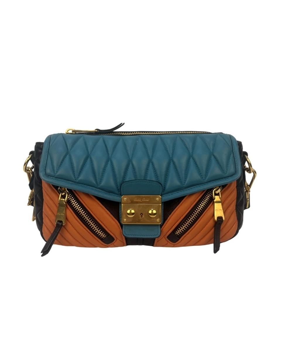 UMHÄNGE- & SCHULTERTASCHEN - MIU MIU NAPPA BIKER BAG COLORBLOCK